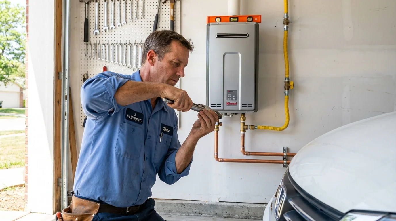 Tankless water heater installation by a Johns Plumbing LLC plumber in Ponder